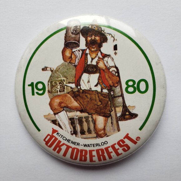 Octoberfest Kitchener Waterloo Ontario 1980 Pinback Button Pin - Picture 1 of 2